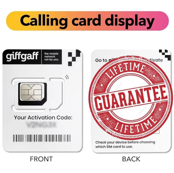 Lifetime GiffGaff UK Sim in Pakistan